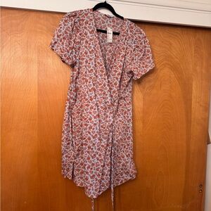 Madewell Red and White Floral Mini Dress